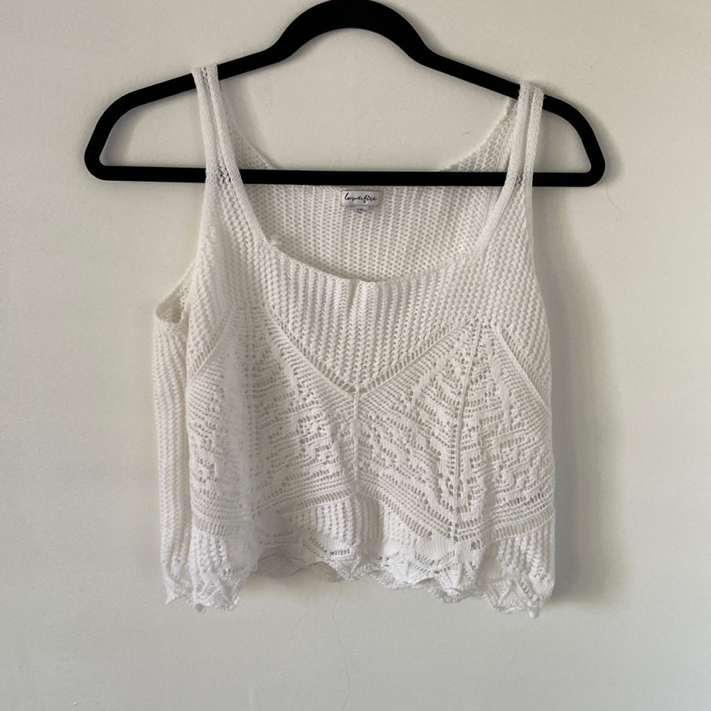 White crotchet tank top